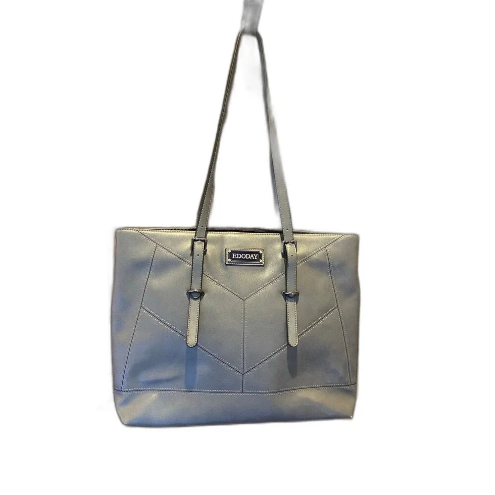 Dark Grey Laptop Work Bag w/ Adj. Straps Beautiful Stitching & Loads of Room